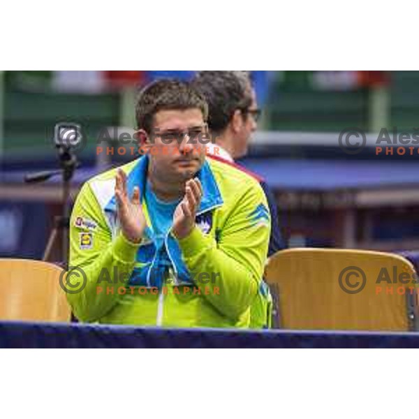 in action during European Table Tennis Championships for the Disabled EPINT 2017 in Tri Lilije Hall, Lasko, Slovenia on September 28, 2017 