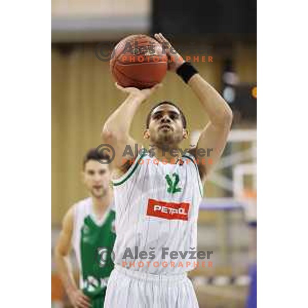 action during Slovenian basketball SuperCup between Petrol Olimpija and Krka in Tivoli Hall, Ljubljana on September 28, 2017
