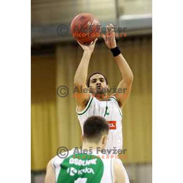 action during Slovenian basketball SuperCup between Petrol Olimpija and Krka in Tivoli Hall, Ljubljana on September 28, 2017