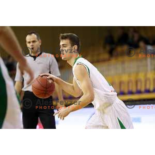 action during Slovenian basketball SuperCup between Petrol Olimpija and Krka in Tivoli Hall, Ljubljana on September 28, 2017