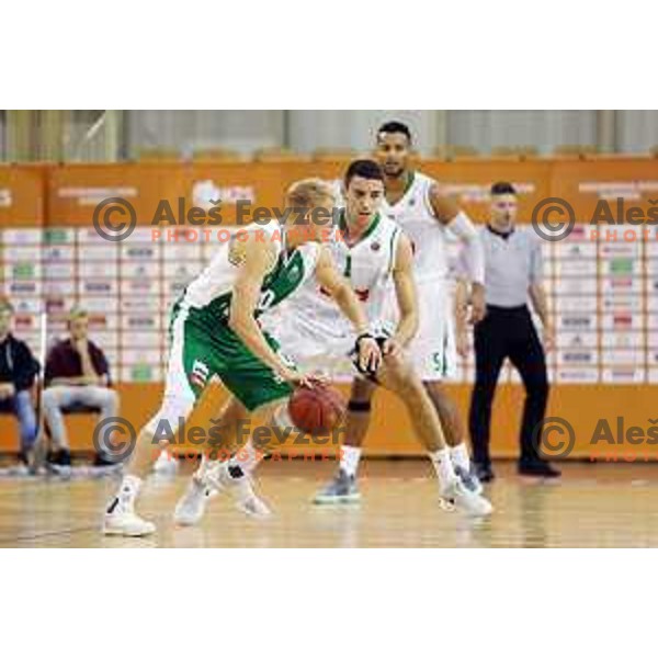 action during Slovenian basketball SuperCup between Petrol Olimpija and Krka in Tivoli Hall, Ljubljana on September 28, 2017