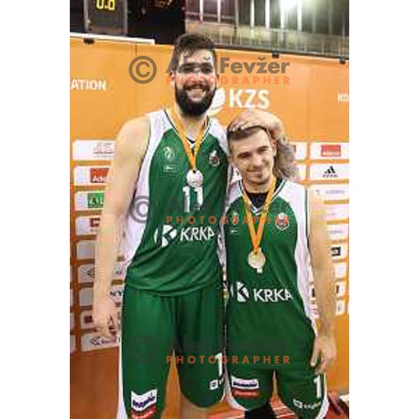action during Slovenian basketball SuperCup between Petrol Olimpija and Krka in Tivoli Hall, Ljubljana on September 28, 2017
