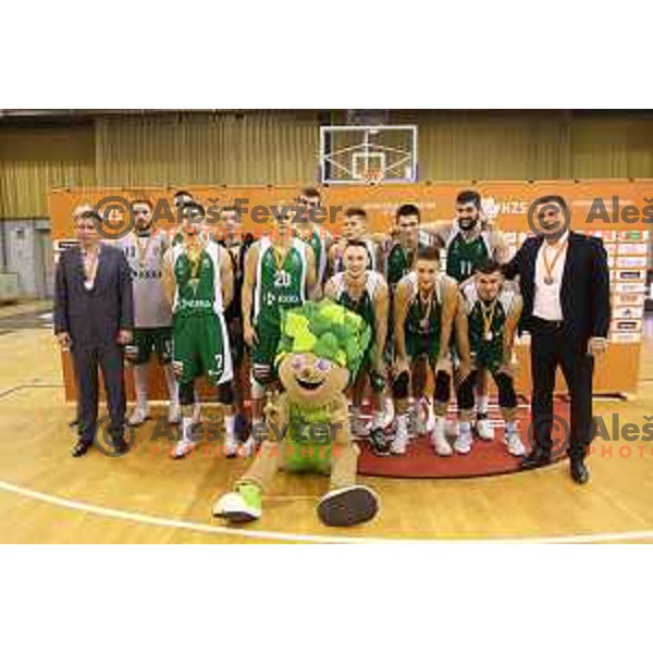 action during Slovenian basketball SuperCup between Petrol Olimpija and Krka in Tivoli Hall, Ljubljana on September 28, 2017