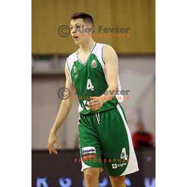 action during Slovenian basketball SuperCup between Petrol Olimpija and Krka in Tivoli Hall, Ljubljana on September 28, 2017