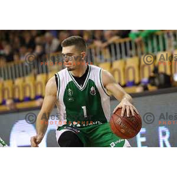 action during Slovenian basketball SuperCup between Petrol Olimpija and Krka in Tivoli Hall, Ljubljana on September 28, 2017