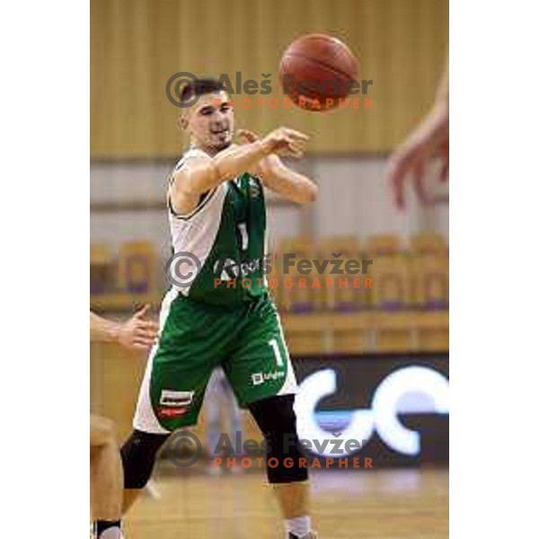 action during Slovenian basketball SuperCup between Petrol Olimpija and Krka in Tivoli Hall, Ljubljana on September 28, 2017