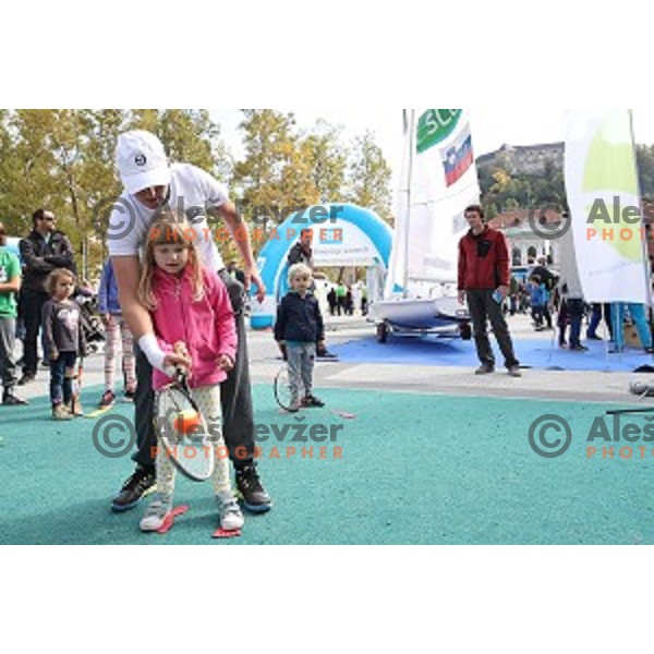 Olympic festival in Ljubljana Congress Square during European Week of Sports on September 30, 2017