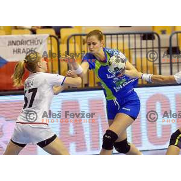 action during qualification match between Slovenia and Czech Republic in Zlatorog Hall, Celje on October 1, 2017