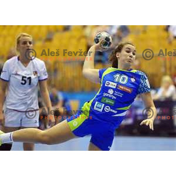 action during qualification match between Slovenia and Czech Republic in Zlatorog Hall, Celje on October 1, 2017