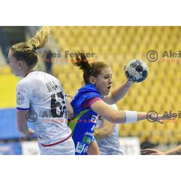 action during qualification match between Slovenia and Czech Republic in Zlatorog Hall, Celje on October 1, 2017