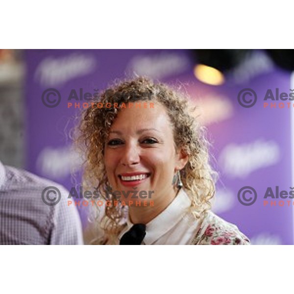 Ilka Stuhec during Milka press conference in Lolita Cake shop in Ljubljana, Slovenia on October 3, 2017
