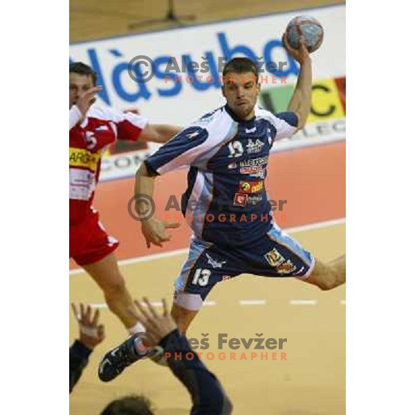 Matjaz Brumen in action during World Handball Championship in Tunisia, February 2005