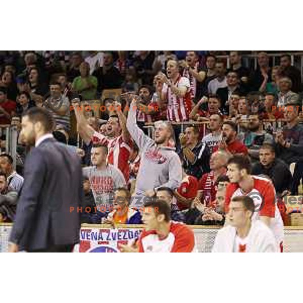 of Petrol Olimpija in action during ABA league basketball match between Petrol Olimpija and Crvena Zvezda in Tivoli Hall, Ljubljana on October 8, 2017