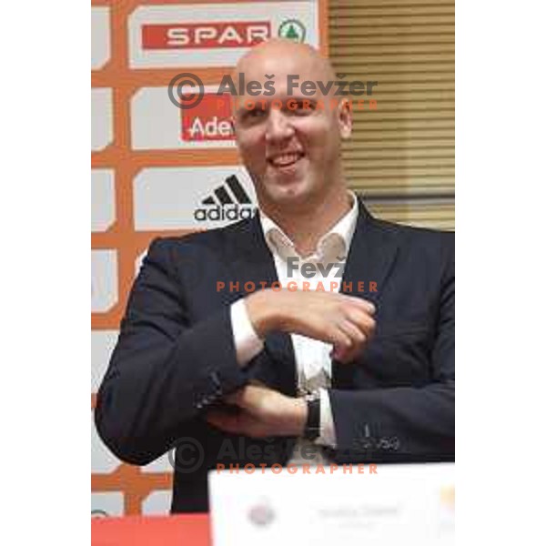 Andrej Zakelj at KZS press conference before start of Nova KBM League 2017/2018 in Ljubljana, Slovenia on October 13, 2017