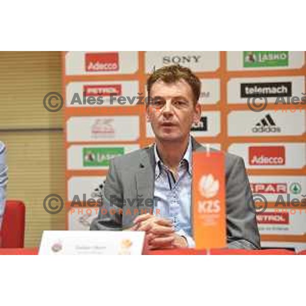Gasper Okorn at KZS press conference before start of Nova KBM League 2017/2018 in Ljubljana, Slovenia on October 13, 2017