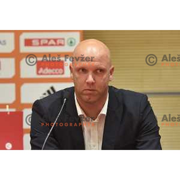 Andrej Zakelj at KZS press conference before start of Nova KBM League 2017/2018 in Ljubljana, Slovenia on October 13, 2017