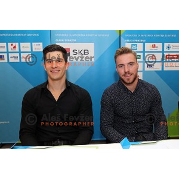 Zan Kranjec, Miha Hrobat at 26th Anniversary of Slovenia Olympic Committee in Hotel Union, Ljubljana on October 13, 2017