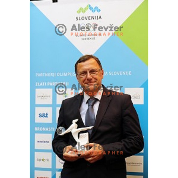 Andrej Jelenc receives IOC award - Sport beyond borders at 26th Anniversary of Slovenia Olympic Committee in Hotel Union, Ljubljana on October 13, 2017