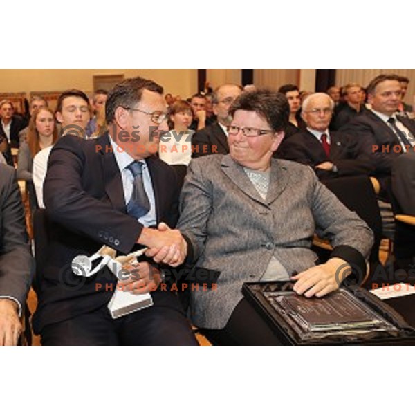 Andrej Jelenc receives IOC award - Sport beyond borders at 26th Anniversary of Slovenia Olympic Committee in Hotel Union, Ljubljana on October 13, 2017