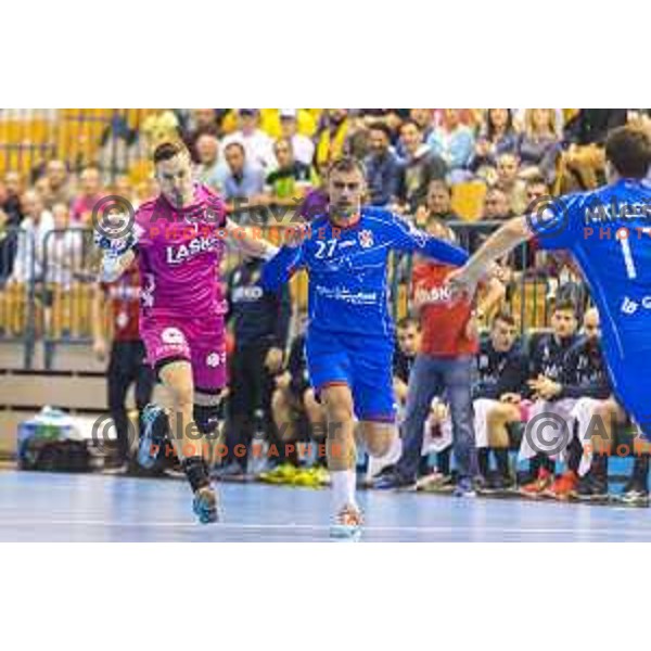 Celje’s Jaka Malus (5) in action during EHF Champions League match between Celje PL (Slovenia) and Meshkov Brest (Belarus) in Zlatorog Hall, Celje on October 14th, 2017 