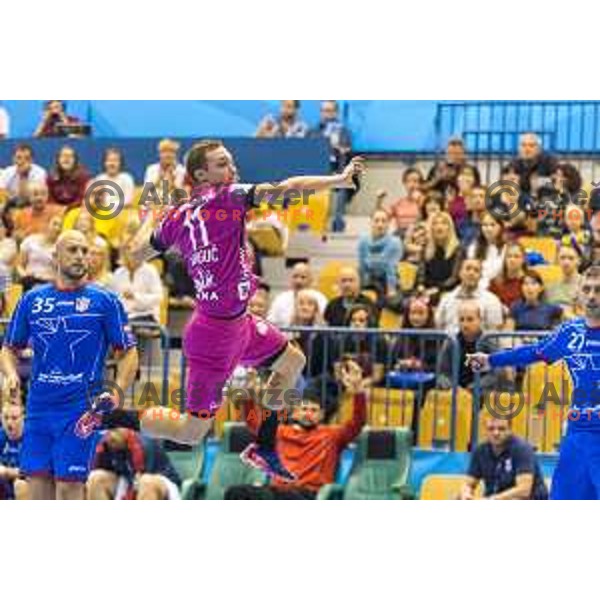 Celje’s Gal Marguc (11) in action during EHF Champions League match between Celje PL (Slovenia) and Meshkov Brest (Belarus) in Zlatorog Hall, Celje on October 14th, 2017
