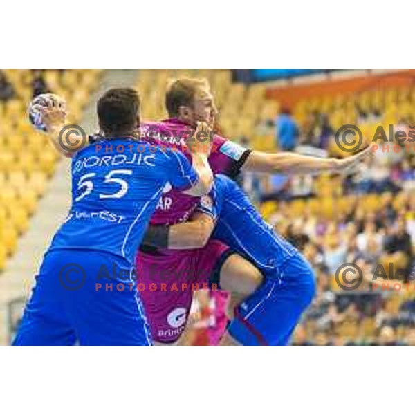 Celje’s Ziga Mlakar (55) in action during EHF Champions League match between Celje PL (Slovenia) and Meshkov Brest (Belarus) in Zlatorog Hall, Celje on October 14th, 2017