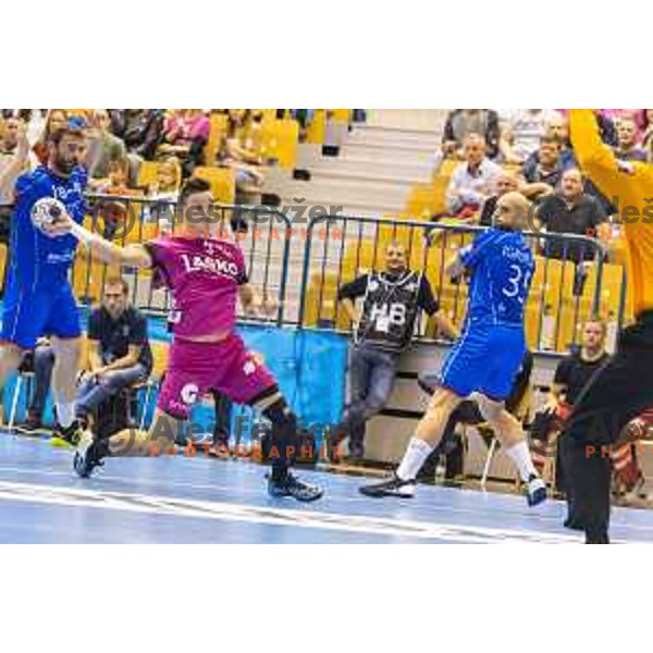 Celje’s Jaka Malus (5) in action during EHF Champions League match between Celje PL (Slovenia) and Meshkov Brest (Belarus) in Zlatorog Hall, Celje on October 14th, 2017 
