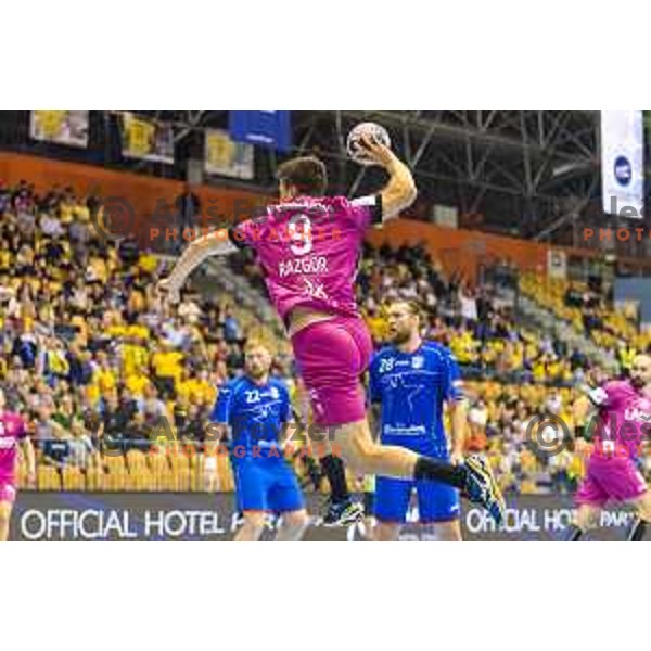 Celje’s David Razgor (9) in action during EHF Champions League match between Celje PL (Slovenia) and Meshkov Brest (Belarus) in Zlatorog Hall, Celje on October 14th, 2017
