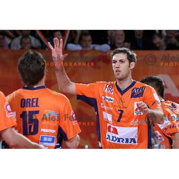 Touzinsky at volleyballl game ACH Volley Bled-Paris Volley in Indesit European Champions league, played in Ljubljana, Slovenia 12.12.2007. Photo by Ales Fevzer 