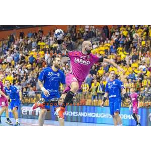 Celje’s Igor Anic (39) in action during EHF Champions League match between Celje PL (Slovenia) and Meshkov Brest (Belarus) in Zlatorog Hall, Celje on October 14th, 2017 