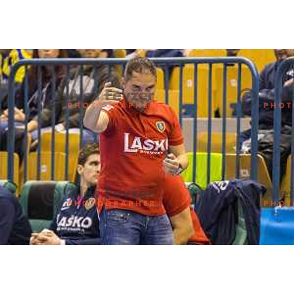 Celje’s head coach Branko Tamse in action during EHF Champions League match between Celje PL (Slovenia) and Meshkov Brest (Belarus) in Zlatorog Hall, Celje on October 14th, 2017