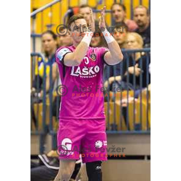 Celje’s Jaka Malus (5) in action during EHF Champions League match between Celje PL (Slovenia) and Meshkov Brest (Belarus) in Zlatorog Hall, Celje on October 14th, 2017 