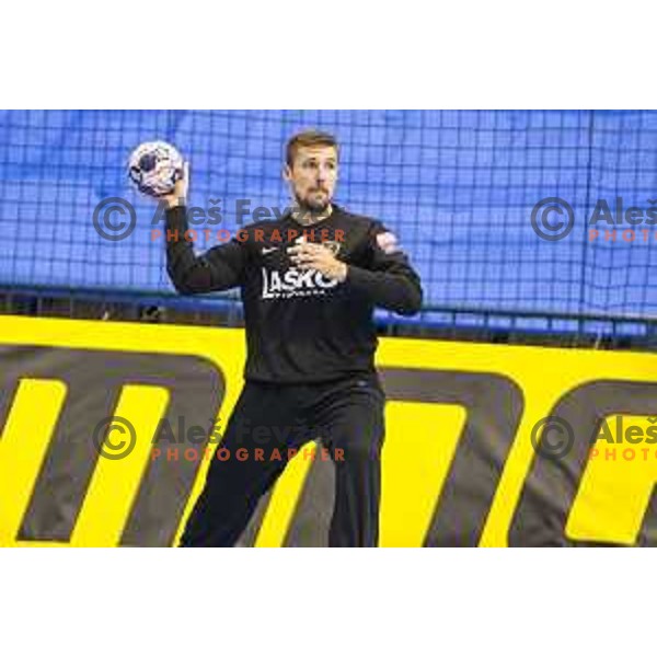 Celje’s Urban Lesjak (1) in action during EHF Champions League match between Celje PL (Slovenia) and Meshkov Brest (Belarus) in Zlatorog Hall, Celje on October 14th, 2017 