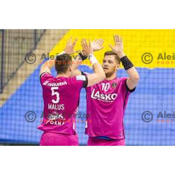 Celje’s Matic Suholeznik (10) in action during EHF Champions League match between Celje PL (Slovenia) and Meshkov Brest (Belarus) in Zlatorog Hall, Celje on October 14th, 2017