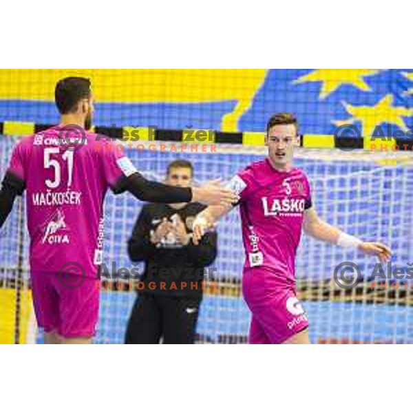 Celje’s Jaka Malus (5) in action during EHF Champions League match between Celje PL (Slovenia) and Meshkov Brest (Belarus) in Zlatorog Hall, Celje on October 14th, 2017 