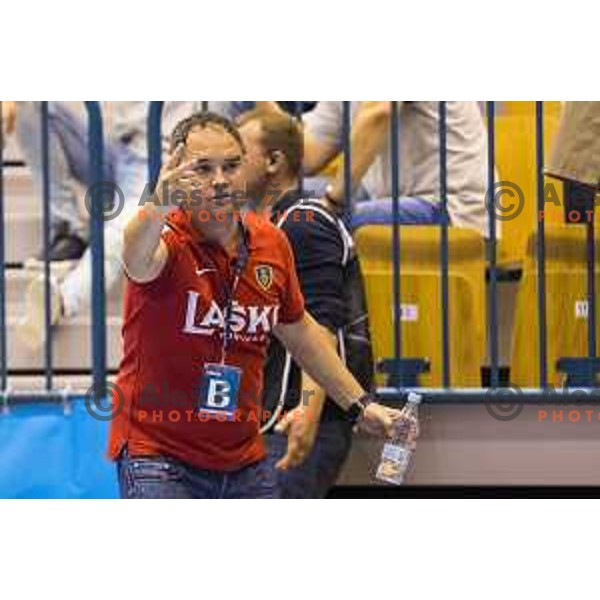 Celje’s head coach Branko Tamse in action during EHF Champions League match between Celje PL (Slovenia) and Meshkov Brest (Belarus) in Zlatorog Hall, Celje on October 14th, 2017 