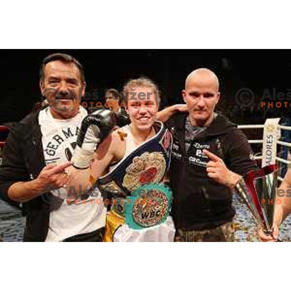 Ema Kozin of Slovenia defended WBC and WBE female World Pro Box Title during Fight night in Tivoli Hall, Ljubljana, Slovenia on October 14, 2017