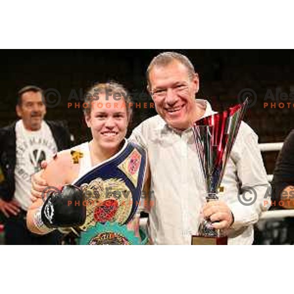 Ema Kozin of Slovenia defended WBC and WBE female World Pro Box Title during Fight night in Tivoli Hall, Ljubljana, Slovenia on October 14, 2017