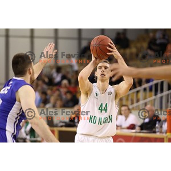 Luka Voncina of Ilirija in action during Nova KBM league basketball match between Ilirija and Rogaska in Tivoli Hall, Ljubljana, Slovenia on October 14, 2017
