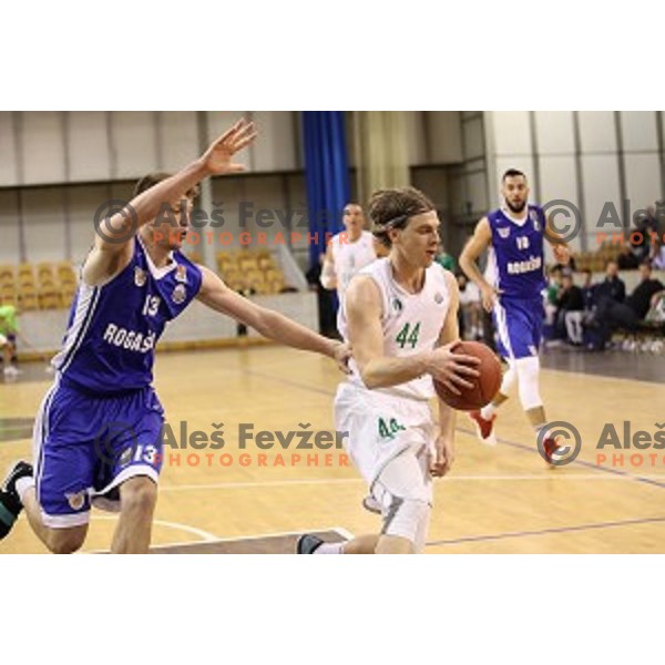 Luka Voncina of Ilirija in action during Nova KBM league basketball match between Ilirija and Rogaska in Tivoli Hall, Ljubljana, Slovenia on October 14, 2017