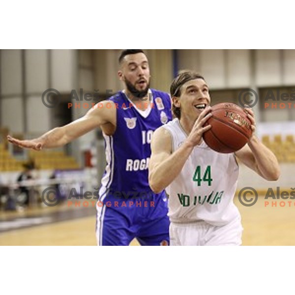 Luka Voncina of Ilirija in action during Nova KBM league basketball match between Ilirija and Rogaska in Tivoli Hall, Ljubljana, Slovenia on October 14, 2017