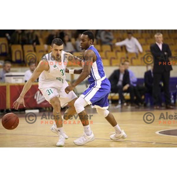 Zan Mark Sisko of Ilirija in action during Nova KBM league basketball match between Ilirija and Rogaska in Tivoli Hall, Ljubljana, Slovenia on October 14, 2017