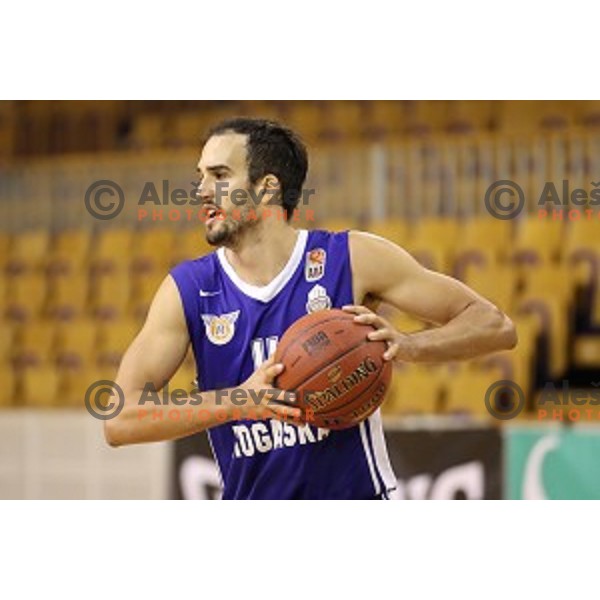 Ivan Batur of Rogaska in action during Nova KBM league basketball match between Ilirija and Rogaska in Tivoli Hall, Ljubljana, Slovenia on October 14, 2017