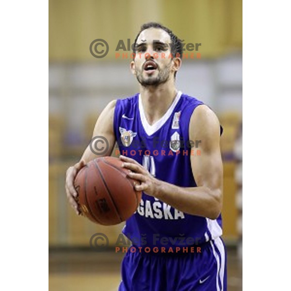 Ivan Batur of Rogaska in action during Nova KBM league basketball match between Ilirija and Rogaska in Tivoli Hall, Ljubljana, Slovenia on October 14, 2017