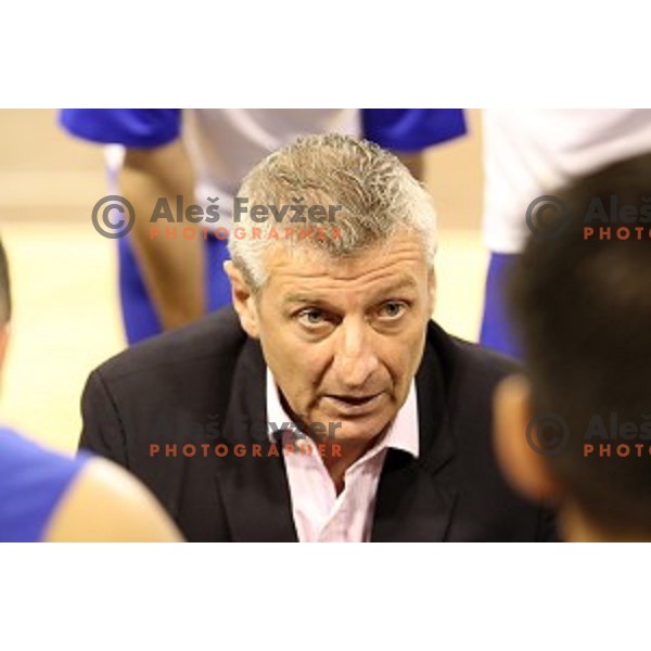 Damjan Novakovic, head coach of Rogaska in action during Nova KBM league basketball match between Ilirija and Rogaska in Tivoli Hall, Ljubljana, Slovenia on October 14, 2017