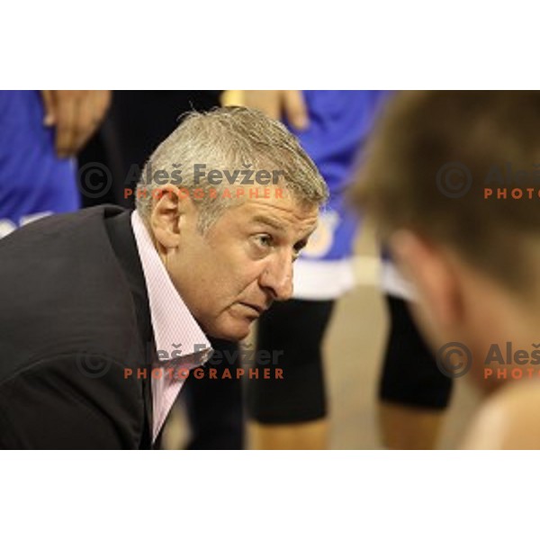 Damjan Novakovic, head coach of Rogaska in action during Nova KBM league basketball match between Ilirija and Rogaska in Tivoli Hall, Ljubljana, Slovenia on October 14, 2017