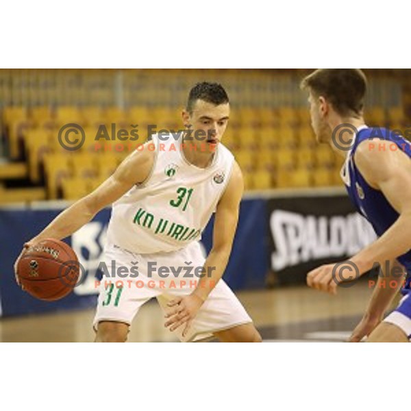 Zan Mark Sisko of Ilirija in action during Nova KBM league basketball match between Ilirija and Rogaska in Tivoli Hall, Ljubljana, Slovenia on October 14, 2017