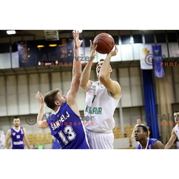 Haris Cucovic of Ilirija in action during Nova KBM league basketball match between Ilirija and Rogaska in Tivoli Hall, Ljubljana, Slovenia on October 14, 2017