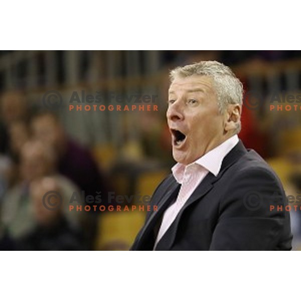 Damjan Novakovic, head coach of Rogaska in action during Nova KBM league basketball match between Ilirija and Rogaska in Tivoli Hall, Ljubljana, Slovenia on October 14, 2017