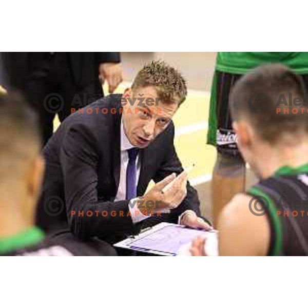 Gasper Okorn of Petrol Olimpija in action during ABA league basketball match between Petrol Olimpija and Mornar Bar in Tivoli Hall, Ljubljana on October 21, 2017